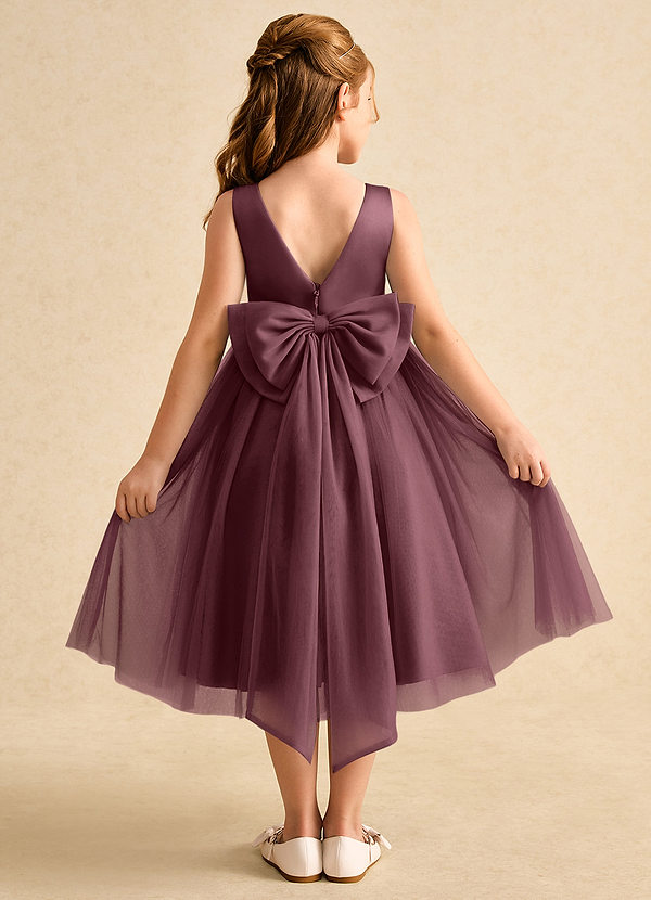 Azazie Winnie Flower Girl Dresses Sangria Ball-Gown Bow Tulle Dress image1