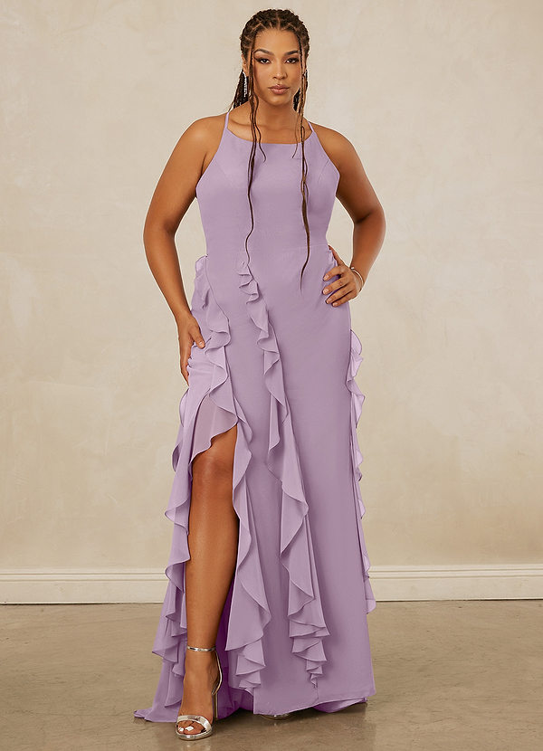 Christian Siriano Bridal for Azazie 1006 Bridesmaid Dresses Wisteria Mermaid Ruched Chiffon Dress image1
