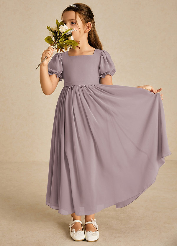 Azazie Joss Flower Girl Dresses Dusk A-Line with Sleeves Chiffon Dress image1