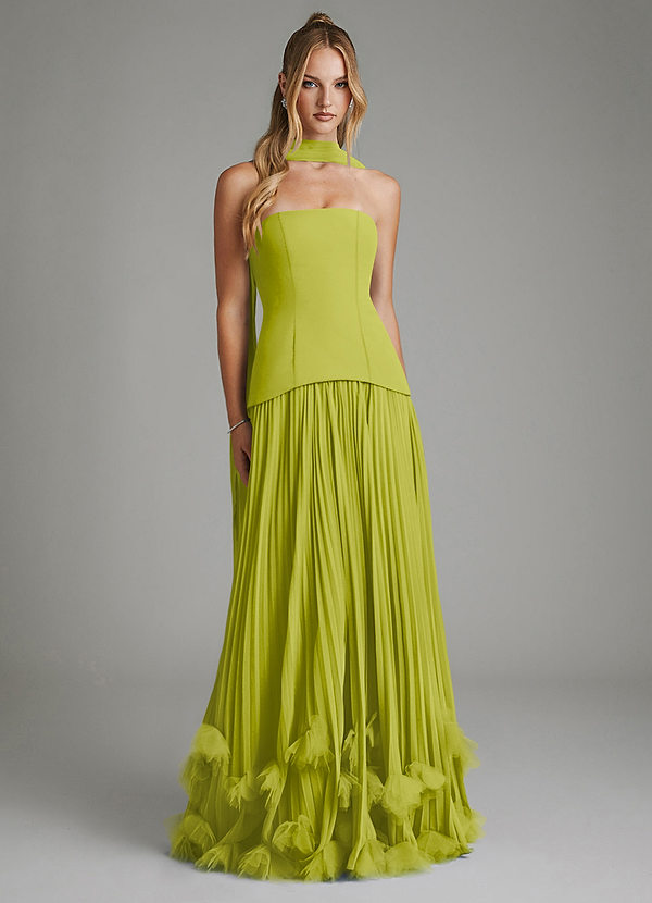 Azazie Alex Bridesmaid Dresses Lemongrass A-Line Corset Chiffon Dress image1