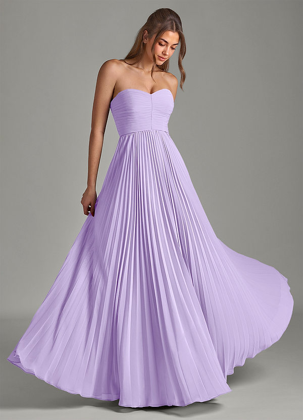 Azazie Chiana Bridesmaid Dresses Lilac A-Line Strapless Chiffon Dress image1