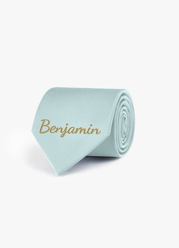 front Corbata con nombre bordado personalizado para novios y padrinos