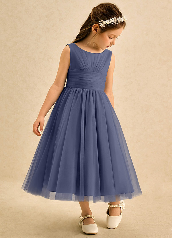 Macaron Flower Girl Dresses Stormy A-Line Pleated Tulle Dress image1