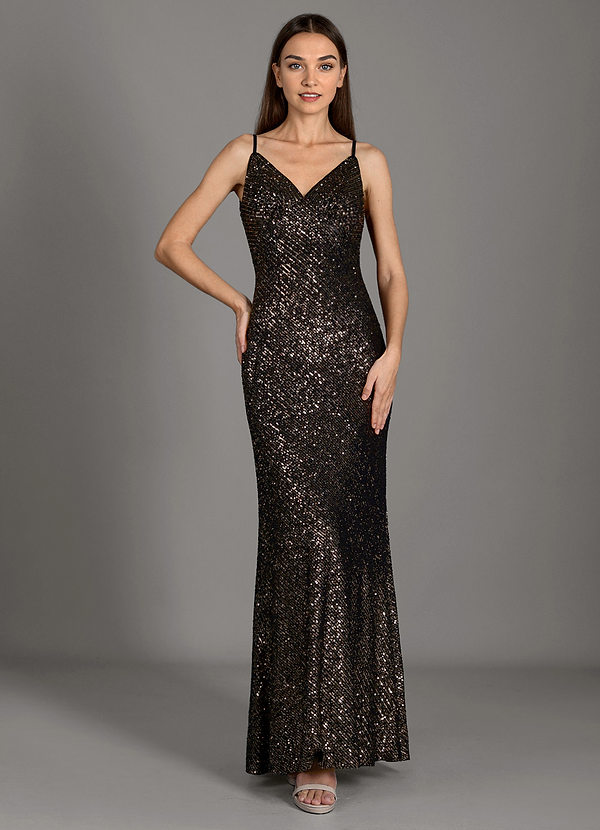 Katy Bronze Sequin Maxi Dress image1