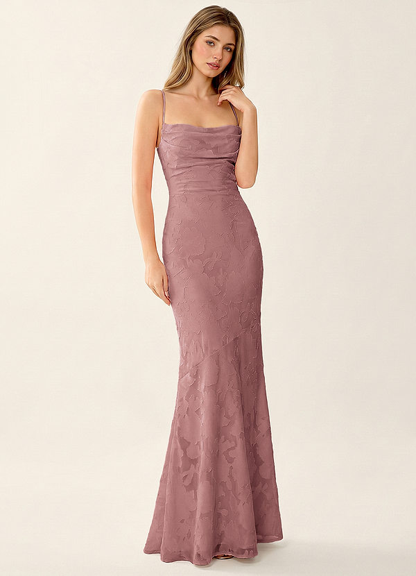 Natasha Stoffig Roze Jacquard korset zeemeerminnen galajurk image1