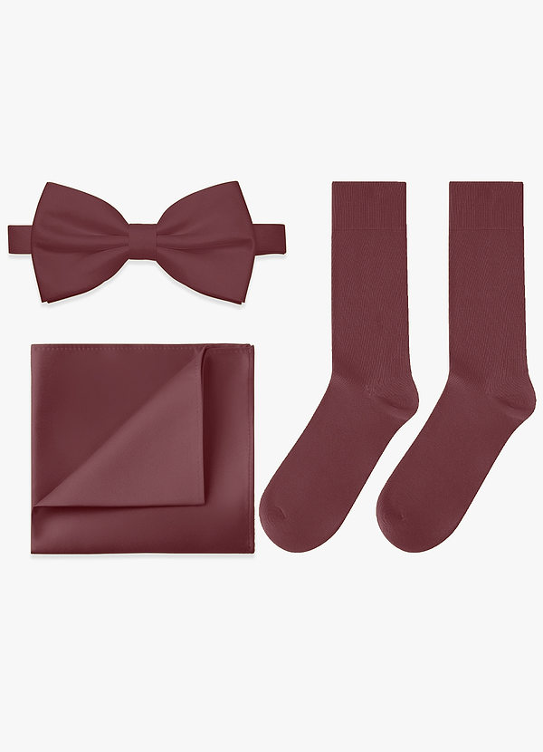 front Passendes Set aus Fliege, Einstecktuch und Socken