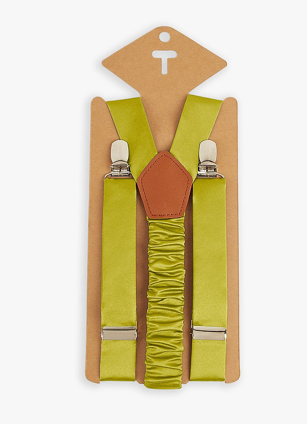 front Matching Color Boy's Matte Satin Suspenders