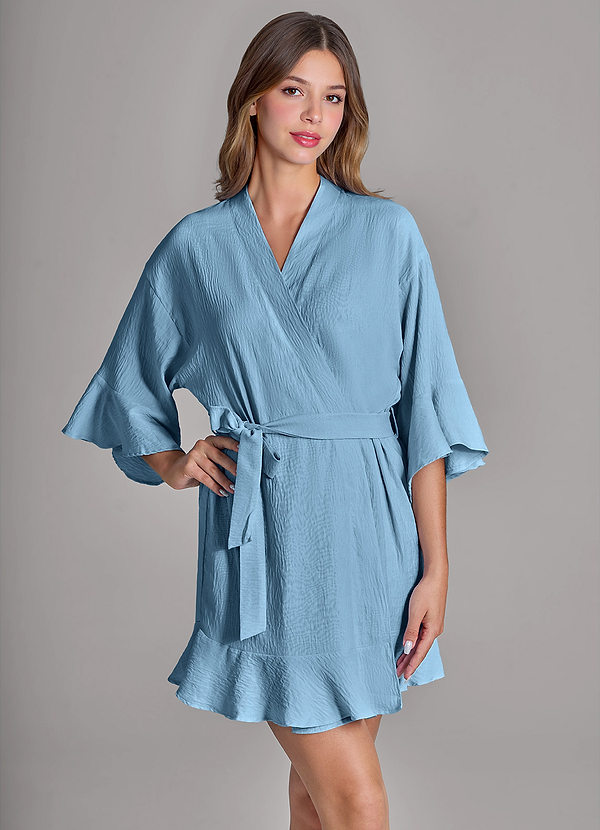 front Bijpassende kleur 2-delige geplooide wolkenzachte badjas en slipset
