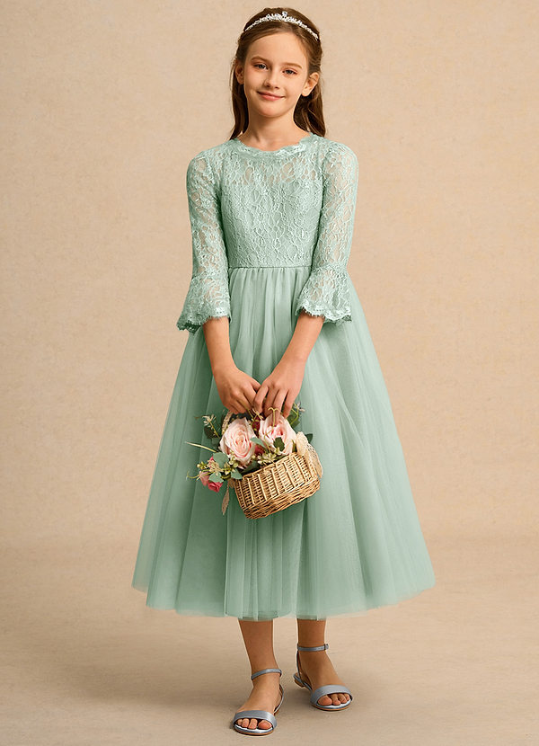 Azazie Lamb Girl Vestidos de Niña de Flores Vestido de Agave de Encaje de Princesa image1