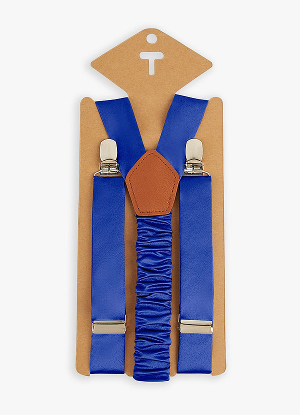 front Matching Color Boy's Matte Satin Suspenders