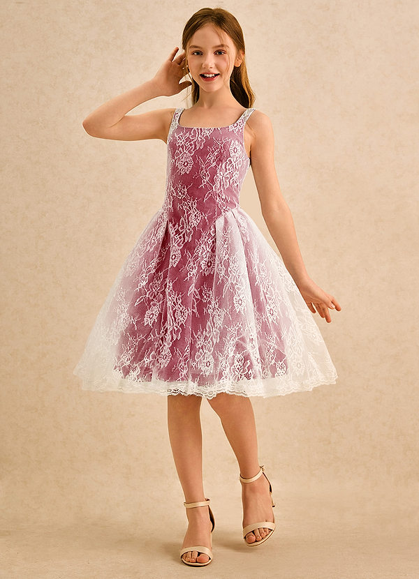 Azazie Cubbie Girls Formal Flower Girl Dresses Scarlet A-Line Lace Dress image1
