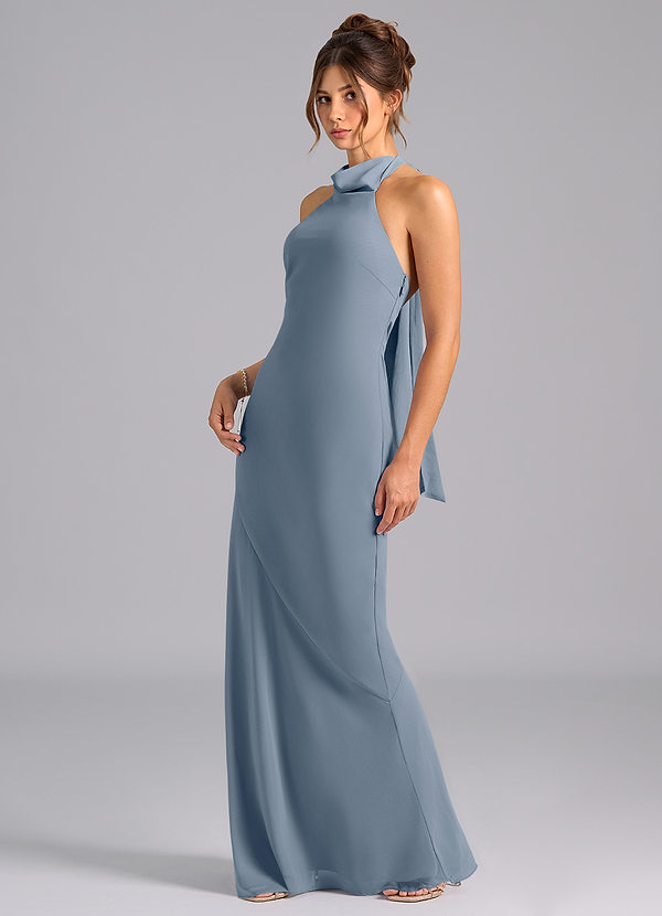 Azazie Velli Bridesmaid Dresses Twilight Mermaid High Neck Chiffon Dress image1