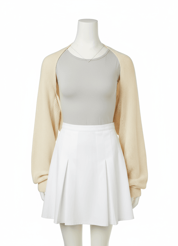 Drapierter Strickbolero front