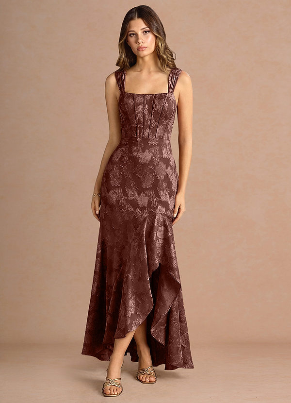 Saskia Mocha Coco Maxi Dress | Azazie