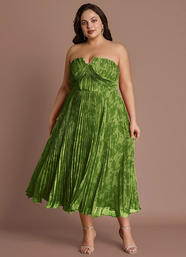 Lyanna Grøn Multi Plisseret midikjole image1