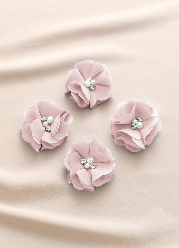 front Four-Piece Matching Color Chiffon Hair Clip Set