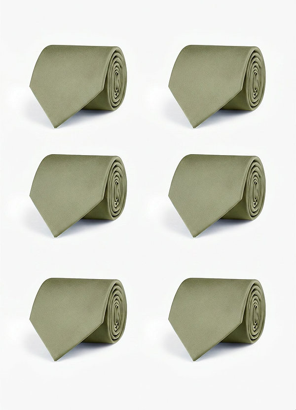 front Stretch Satin Matching Groomsmen Tie Set – 6 Pieces