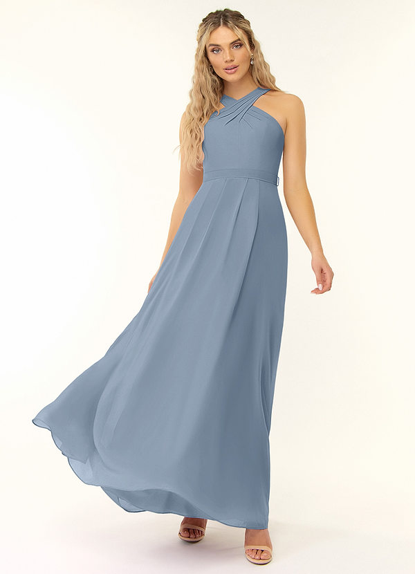 Dusty Blue Azazie Dixie Bridesmaid Dresses | Azazie
