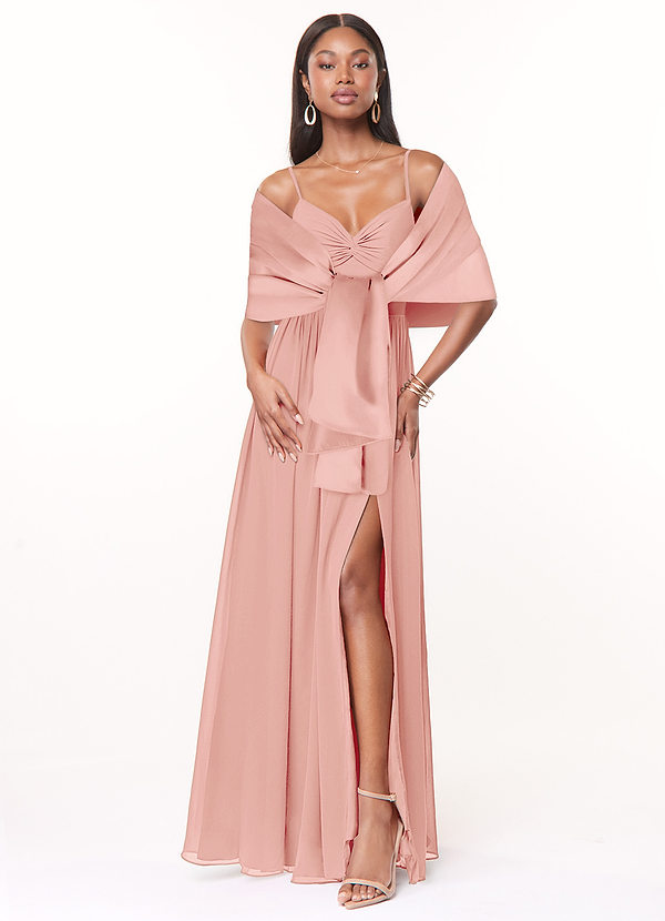 front Azazie Scialle In Raso Opaco Aleena In Colori Coordinati