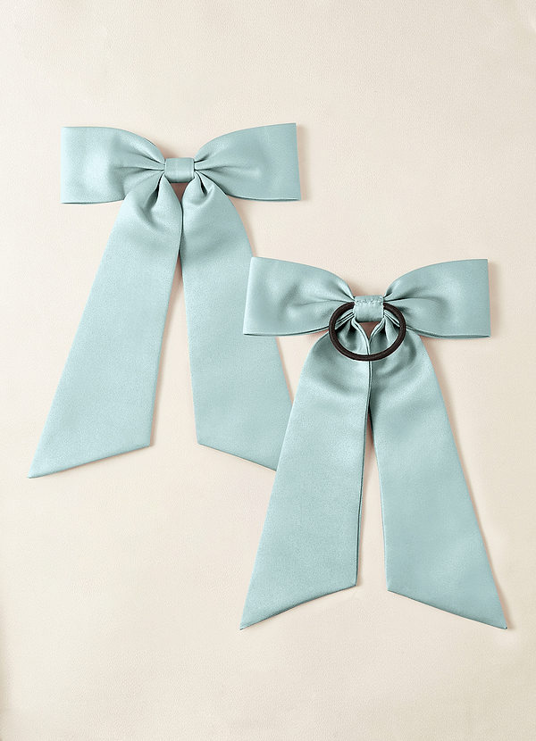 front Ensemble de nœuds élastiques à cheveux en satin mat de couleur assortie