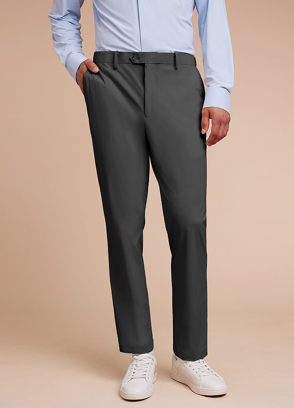 front Vincent Grey Structured High Stretch Dress Pants