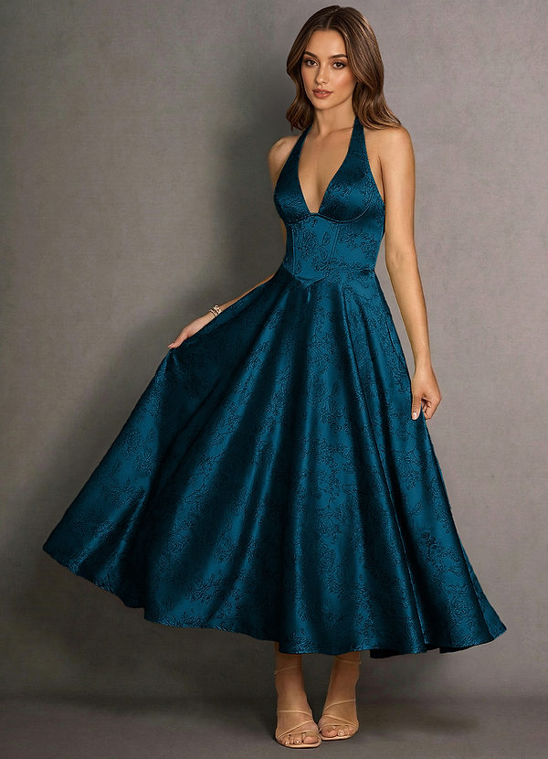 Isabeau Navy Black Maxi Dress image1
