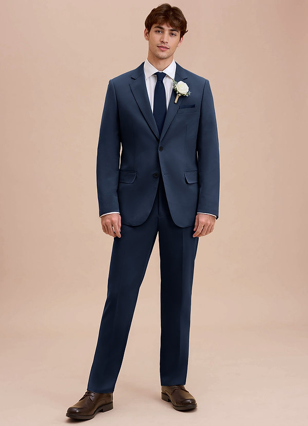 front Ethan Dark Navy Refined Weave Suit