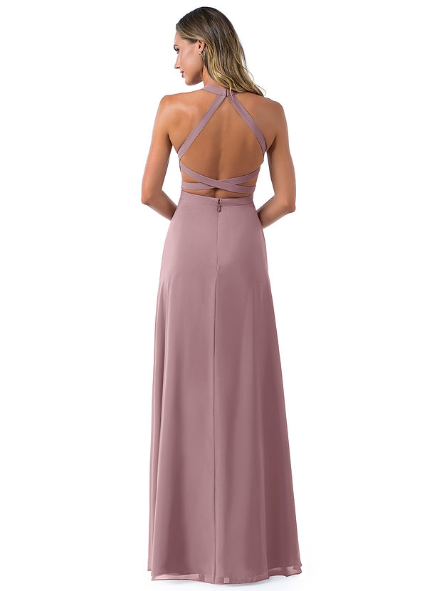 Azazie Clarice Bridesmaid Dresses A-Line High Neck Chiffon Floor-Length Dress image2