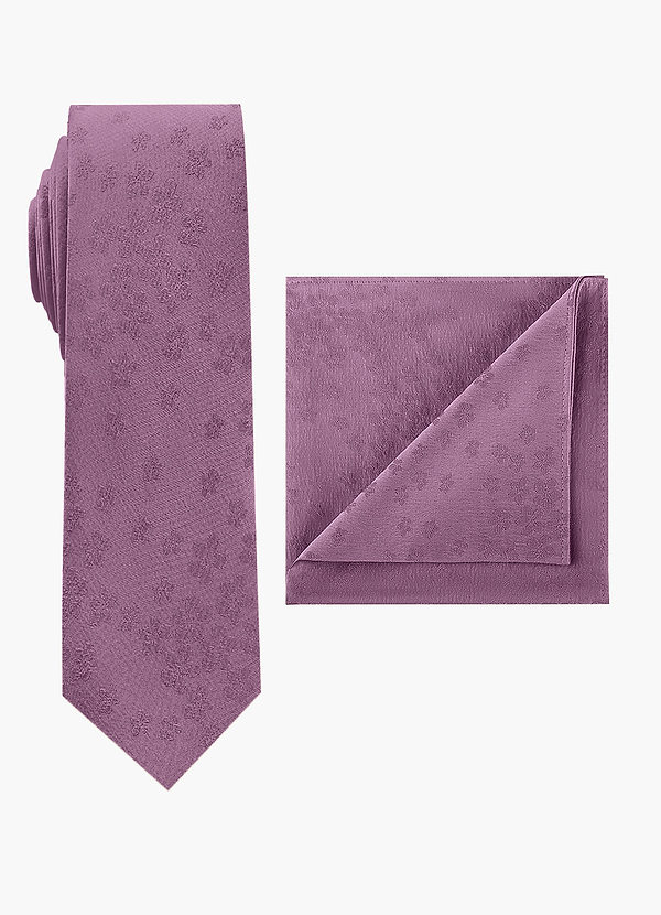 front Set van jacquardstropdas en pochet