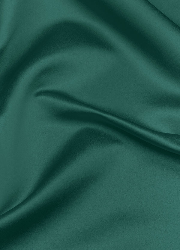 front Tissu satiné mat Azazie par cour Paon