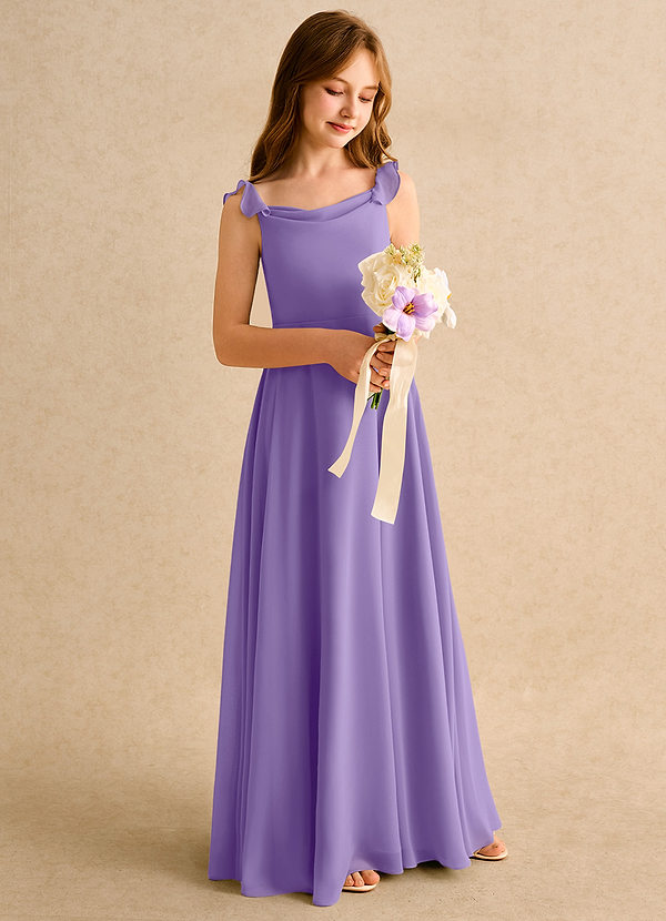 Azazie Puppy Girls Formal Flower Girl Dresses Tahiti A-Line Pleated Chiffon Dress image1