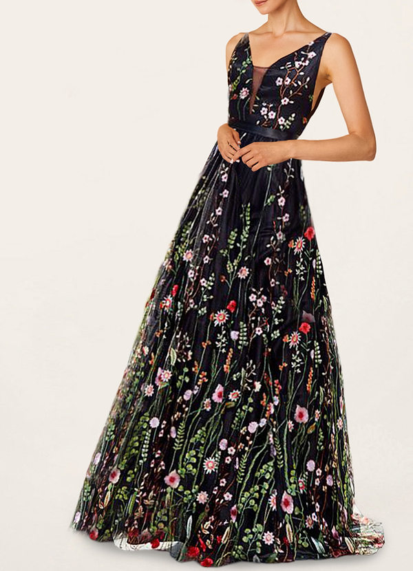 Forever Lovable Black Floral Embroidered Maxi Dress Dresses | Azazie