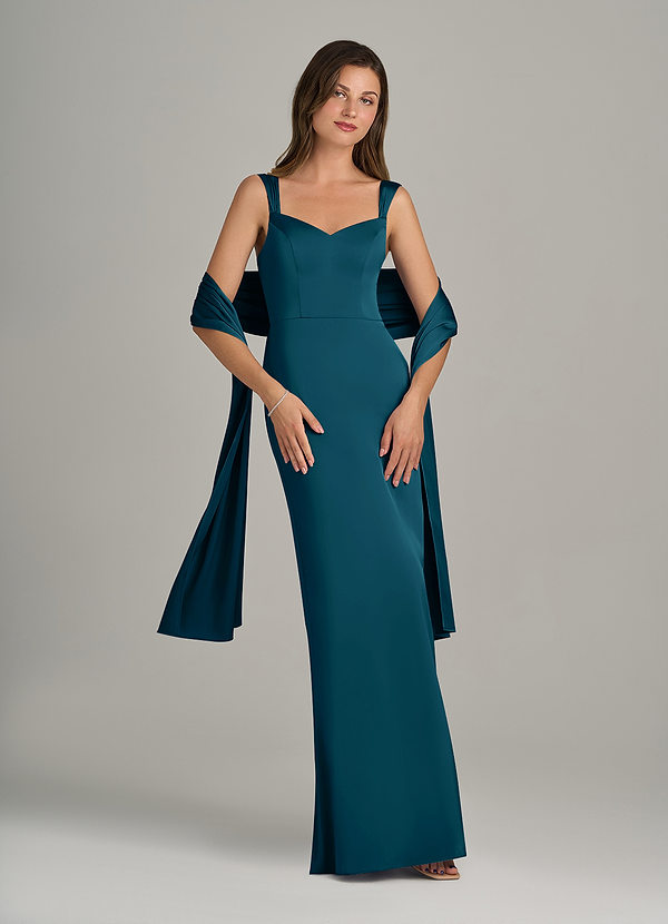 front Azazie Matching Color Stretch Satin Shawl