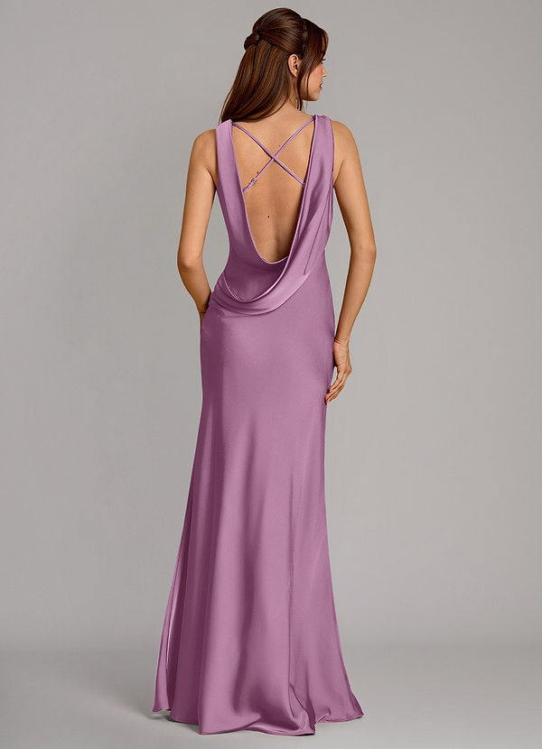 Azazie Cheryl Vestidos Dama de Honor Vestido de Glicinia de Satén Elástico de Corte Sirena image1