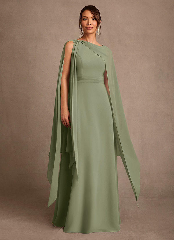Azazie Liddie Mother of the Brides Dresses Pistachio A-Line Pleated Chiffon Dress image1