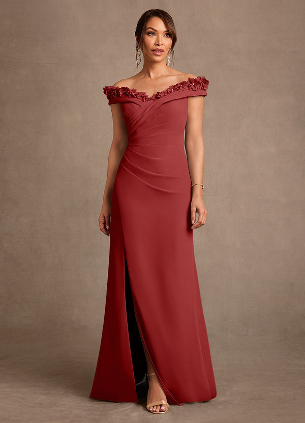 Azazie Jettie Suknie dla Matki Panny Młodej Osłona Pofałdowany Szyfon Długość podłogi Sukienka image1