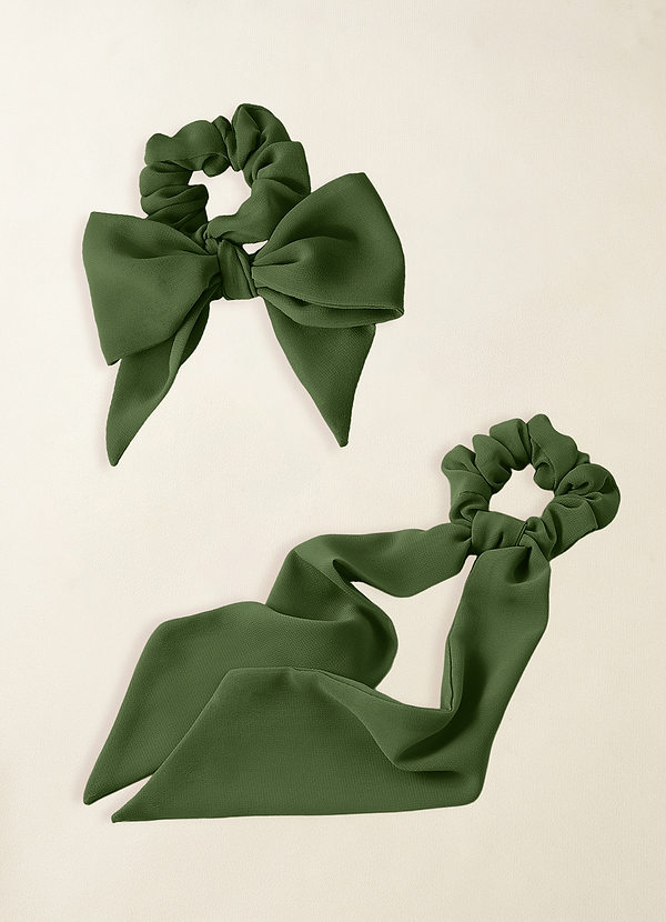 front Matching Color Chiffon Multiway Hair Scarf Scrunchie Set