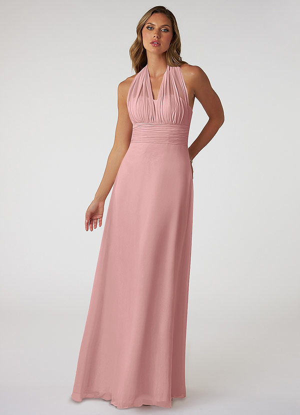 Azazie Fifi Bridesmaid Dresses Dusty Rose A-Line Strapless Chiffon Convertible Dress image1