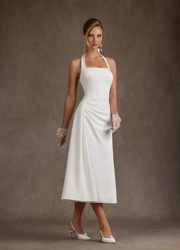 Sinead Wedding Dresses Diamond White A-Line Strapless Crepe Back Satin Dress image1