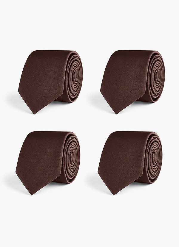 front Conjunto de corbatas finas de satén elástico – 4 piezas