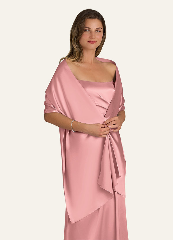 front Azazie Matching Color Ireland Metallic Satin Shawl