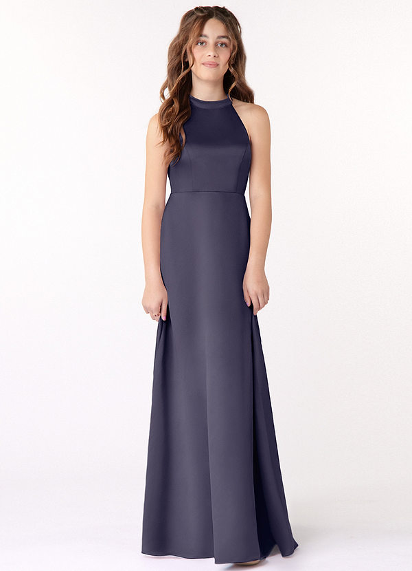 Azazie Laurel Junior Stormy A-Line Stretch Satin Dress image1