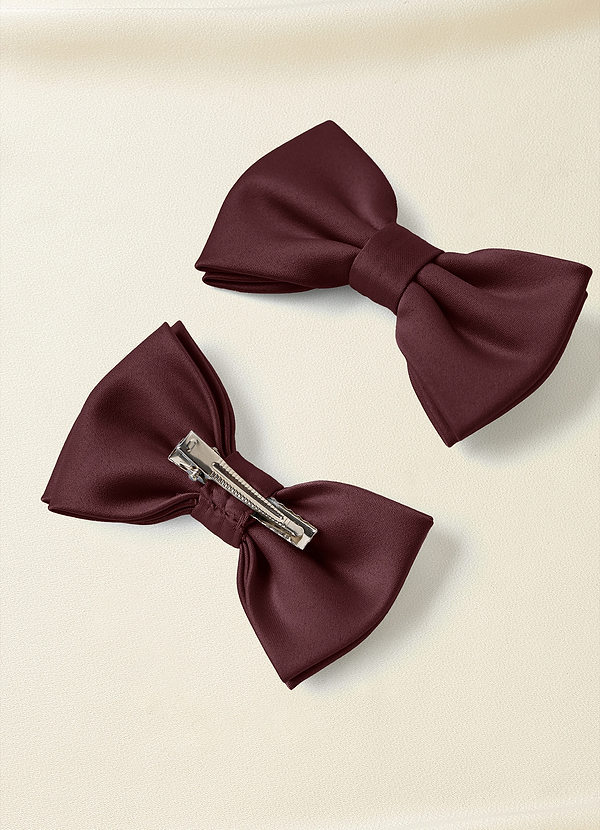 front Ensemble de pinces à cheveux avec nœud en satin mat