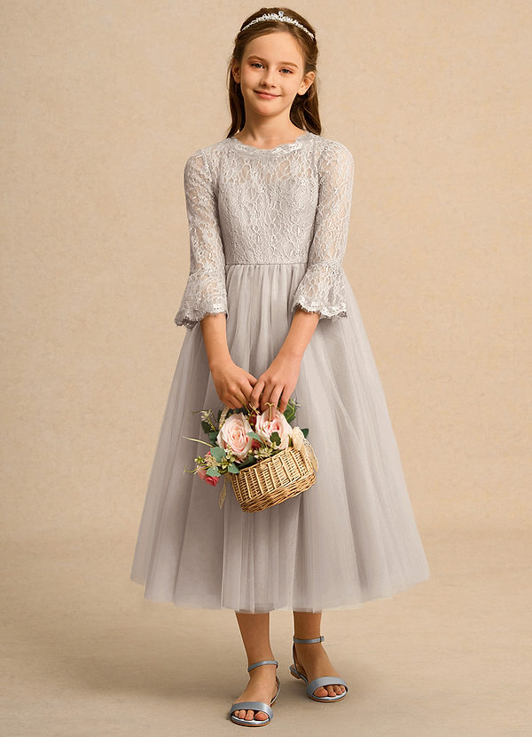 Azazie Lamb Girl Flower Girl Dresses Frost Ball-Gown Lace Dress image1