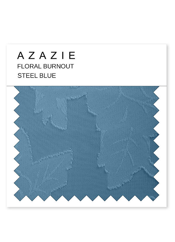 front Azazie Steel Blue Floral Burnout Swatch