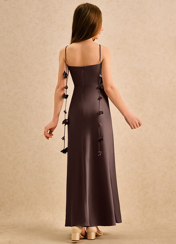 Azazie Kandi Girls Formal Vestidos de Niña de Flores Vestido de Ganache de Satén Elástico de Corte en A con Escote de Corazón image1