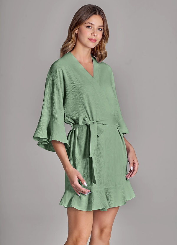 front Matchande färg 2-delad volang moln-mjuk mantel och slipset