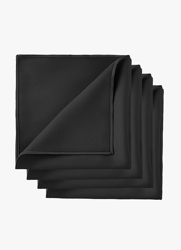 front Stretch Satin Matching Groomsmen Pocket Square Set – 4 Pieces