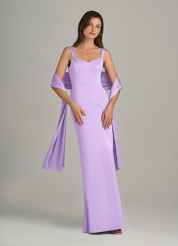 front Azazie Matching Color Stretch Satin Shawl