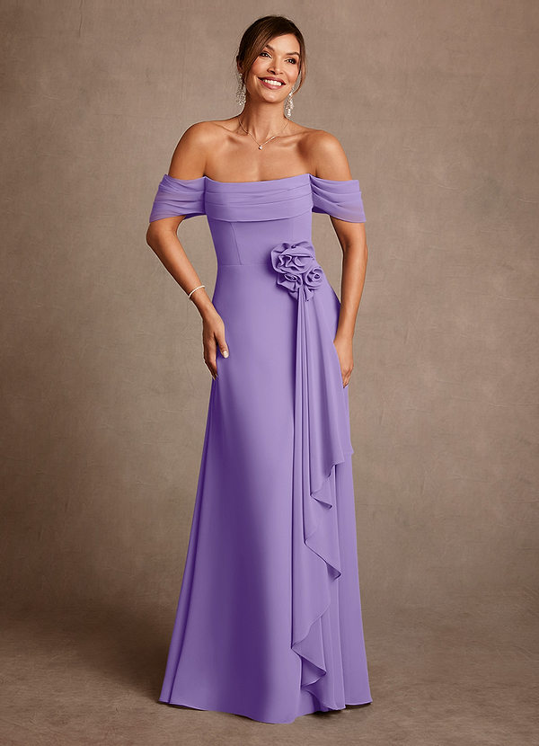 Azazie Amherst Mother of the Brides Dresses Tahiti A-Line Off the Shoulder Chiffon Dress image1